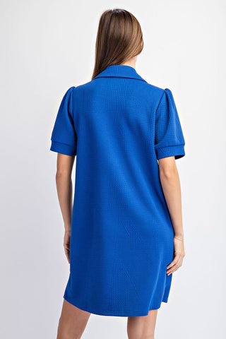 Mimi Textured Short Sleeve Mini Dress