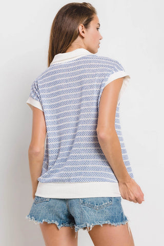 Lola Striped V Neck Top