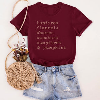 Bonfires Flannels Fall Tee