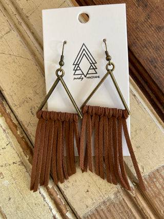 Leather Triangle Earrings